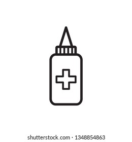 medicine bottle line icon vector