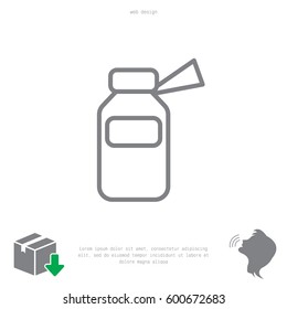 medicine bottle line icon. vector illustration
