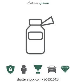 medicine bottle line icon. vector illustration