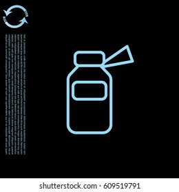 medicine bottle line icon. vector illustration