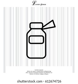 medicine bottle line icon. vector illustration