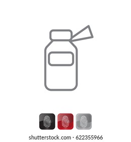 medicine bottle line icon. vector illustration