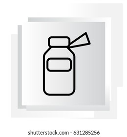medicine bottle line icon. vector illustration
