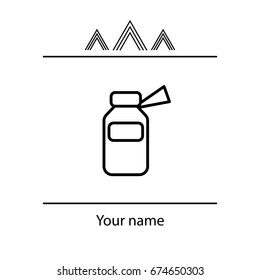 medicine bottle line icon. vector illustration