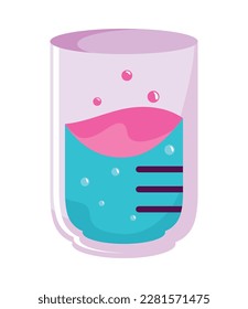 medicine bottle with liquid science icon isolated