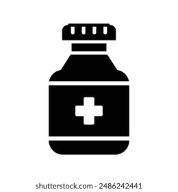 Medicine bottle medical icon glyph design illustration 