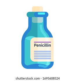 Medicine Bottle. Medical Penicillin Drugs Bottle .