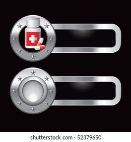 medicine bottle metal banners