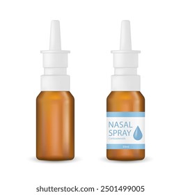 Medicine bottle, nasal spray. Container for medicine and hygiene mockup