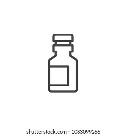 Medicine bottle outline icon. linear style sign for mobile concept and web design. Drugs simple line vector icon. Symbol, logo illustration. Pixel perfect vector graphics