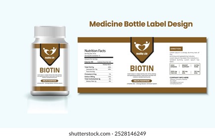 Medicine Bottle Package template design, Label design, mock-up design supplement multi-vitamin label sticker
