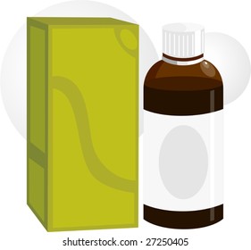 medicine bottle  and packet	