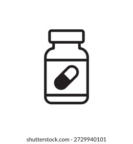 Frasco de medicamento ícone de vetor plano farmacêutico