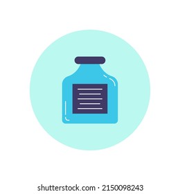 Medicine Bottle. Pharmacy, Drugs, Medical Pills Concept Vector Illustration on White Background. Good for medical banner or poster, pharmacology advertising of vitamins, painkillers, pills
