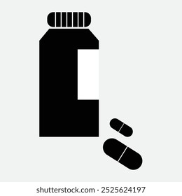 Medizinflasche und Tablette Flasche Ikone Vektor. Vektorgrafik.