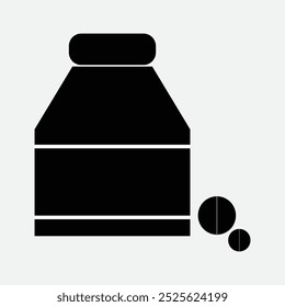 Medicine bottle and pill bottle icon vector. vector illustration.