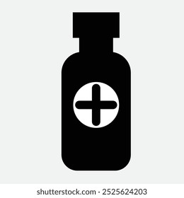 Medicine bottle and pill bottle icon vector. vector illustration.