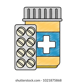 medicine bottle with pills