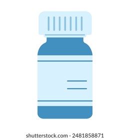 Medicine bottle with pills or capsules. Vitamin bottle with prescription label. Health antibiotic