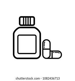 medicine - bottle of pills icon vector