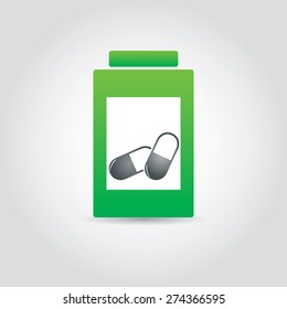 Medicine Bottle With pills.vector