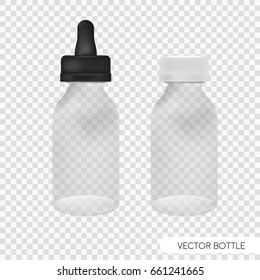 Medicine bottle pransparency. Layout. Vector illustration.