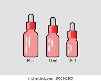medicine bottle, serum bottle vector illustration, small bottle illustration, serum bottles