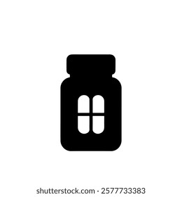 Medicine bottle silhouette icon vector design.