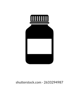 Medicina garrafa silhueta ícone vetor projeto plano.