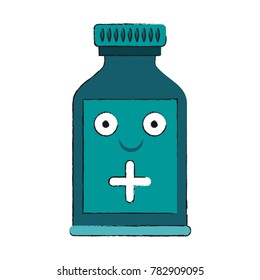 Medicine bottle symbol cartoon smiling