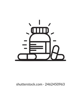 Medicine bottle and tablet bottle icon vector. symbol illustration design.