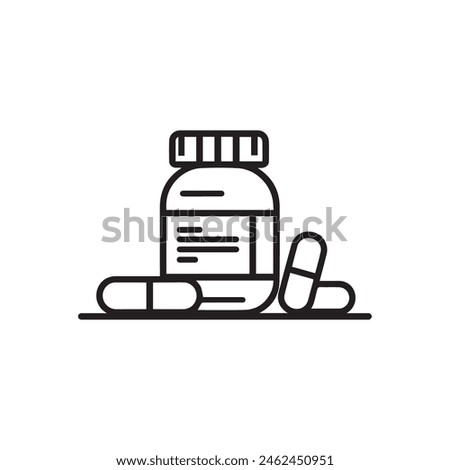 Medicine bottle and tablet bottle icon vector. symbol illustration design.