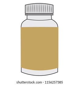 Medicine bottle template pack write your label text message logo