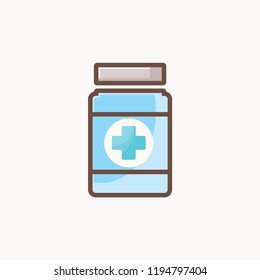 medicine bottle vector, flat color