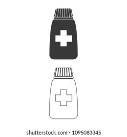 Medicine bottle vector  icon.
