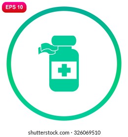 Medicine bottle vector icon.