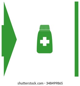 Medicine bottle vector icon.