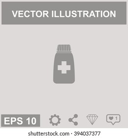 Medicine bottle vector icon.