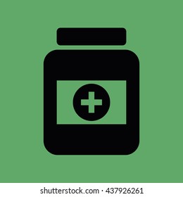Medicine bottle vector icon