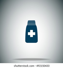 Medicine bottle vector icon