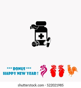 Medicine bottle vector icon