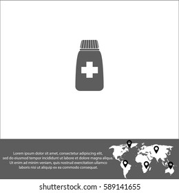 Medicine bottle vector  icon