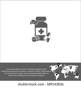 Medicine bottle vector  icon