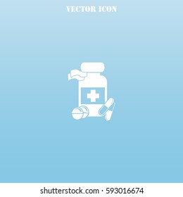 Medicine bottle vector  icon.