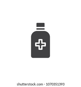 Medicine bottle vector icon. filled flat sign for mobile concept and web design. simple solid icon. Symbol, logo illustration. Pixel perfect vector graphics