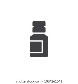 Medicine bottle vector icon. filled flat sign for mobile concept and web design. Drugs simple solid icon. Symbol, logo illustration. Pixel perfect vector graphics
