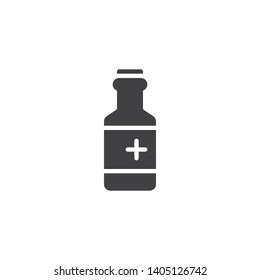 Medicine bottle vector icon. filled flat sign for mobile concept and web design. Medical pills bottle glyph icon. Symbol, logo illustration. Vector graphics