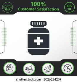 Medicine bottle vector icon graphic elements for your work - Modern design