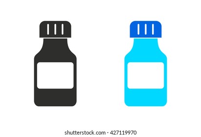 Medicine bottle vector icon. Illustration isolated for graphic and web design.
