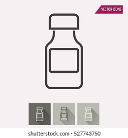 Medicine bottle vector icon. Illustration isolated for graphic and web design.